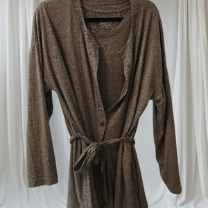 Cuddl Duds Cozy Brown Cardigan